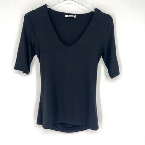 T Alexander Wang Top Womens S Tee Cut Out Back Short Sleeve Classic Basic Staple